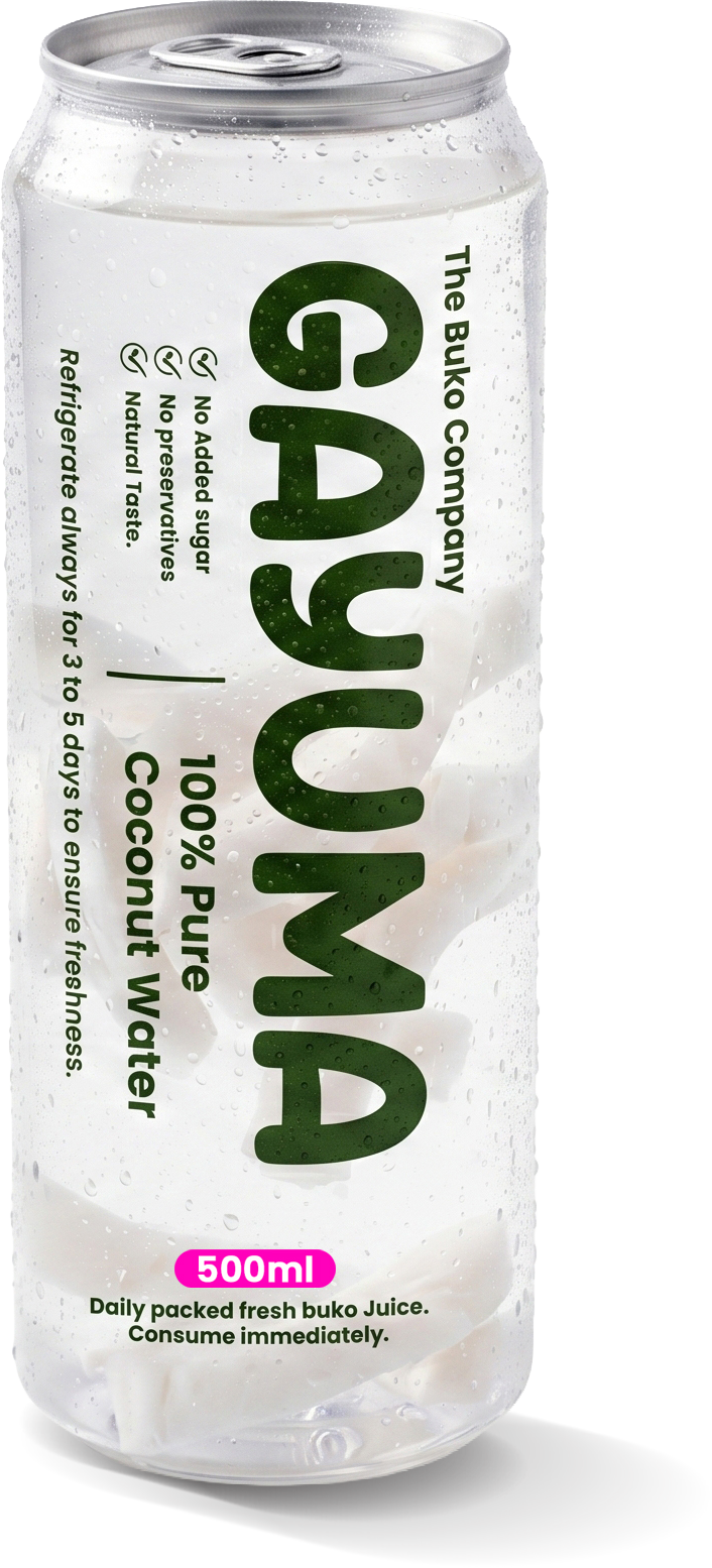 Gayuma 500ml pure coconut water can — front view